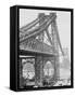 New East River Bridge (Williamsburg Bridge) from Brooklyn, New York, N.Y.-null-Framed Stretched Canvas