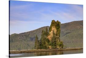 New Eddystone Rock, late afternoon summer sun, Behm Canal, Misty Fjords National Monument, Ketchika-Eleanor Scriven-Stretched Canvas