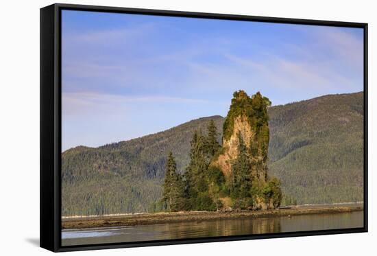 New Eddystone Rock, late afternoon summer sun, Behm Canal, Misty Fjords National Monument, Ketchika-Eleanor Scriven-Framed Stretched Canvas