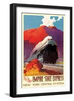New Empire State Express - New York Central System - Vintage Railroad Travel Poster, 1941-Leslie Darrell Ragan-Framed Art Print