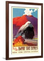 New Empire State Express - New York Central System - Vintage Railroad Travel Poster, 1941-Leslie Darrell Ragan-Framed Art Print