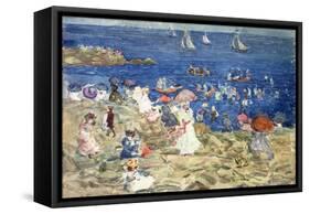 New England Beach Scene, C.1896-97-Maurice Brazil Prendergast-Framed Stretched Canvas