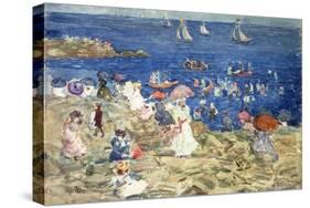 New England Beach Scene, C.1896-97-Maurice Brazil Prendergast-Stretched Canvas