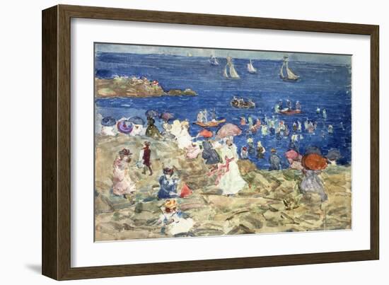 New England Beach Scene, C.1896-97-Maurice Brazil Prendergast-Framed Giclee Print