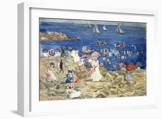 New England Beach Scene, C.1896-97-Maurice Brazil Prendergast-Framed Giclee Print