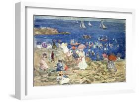 New England Beach Scene, C.1896-97-Maurice Brazil Prendergast-Framed Giclee Print