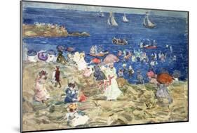 New England Beach Scene, C.1896-97-Maurice Brazil Prendergast-Mounted Giclee Print