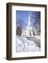 New England Church with Snow-Joseph Sohm-Framed Photographic Print