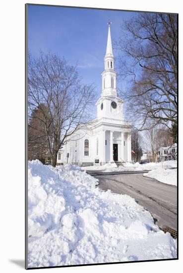 New England Church with Snow-Joseph Sohm-Mounted Photographic Print