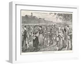 New England Factory Workers Leaving Their Workplace at Bell-Time-Winslow Homer-Framed Art Print