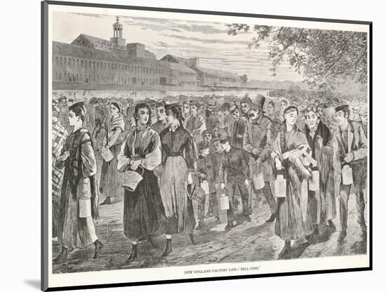 New England Factory Workers Leaving Their Workplace at Bell-Time-Winslow Homer-Mounted Art Print