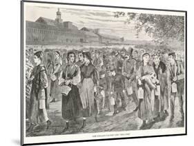 New England Factory Workers Leaving Their Workplace at Bell-Time-Winslow Homer-Mounted Art Print