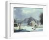 New England Farm by a Winter Road, 1854-George Henry Durrie-Framed Giclee Print