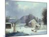 New England Farm by a Winter Road, 1854-George Henry Durrie-Mounted Giclee Print