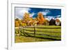 New England farm with Autumn Sugar Maples-null-Framed Photographic Print