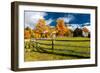 New England farm with Autumn Sugar Maples-null-Framed Photographic Print