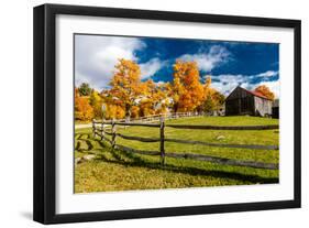 New England farm with Autumn Sugar Maples-null-Framed Photographic Print