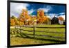 New England farm with Autumn Sugar Maples-null-Framed Photographic Print
