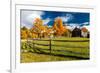 New England farm with Autumn Sugar Maples-null-Framed Photographic Print