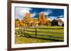 New England farm with Autumn Sugar Maples-null-Framed Photographic Print