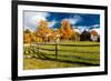 New England farm with Autumn Sugar Maples-null-Framed Photographic Print