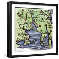 New England Map 1677-William Hubbard-Framed Giclee Print