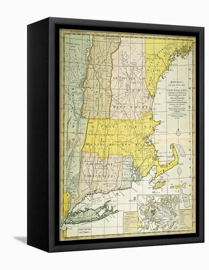 New England Map, C1775-null-Framed Stretched Canvas