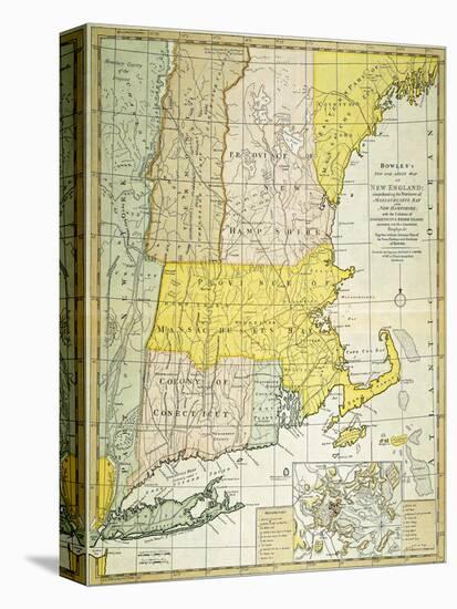 New England Map, C1775-null-Stretched Canvas