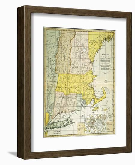 New England Map, C1775-null-Framed Giclee Print