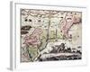 New England Old Map With New Amsterdam Insert View-marzolino-Framed Art Print