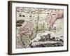 New England Old Map With New Amsterdam Insert View-marzolino-Framed Art Print