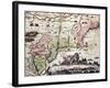 New England Old Map With New Amsterdam Insert View-marzolino-Framed Art Print