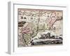 New England Old Map With New Amsterdam Insert View-marzolino-Framed Art Print