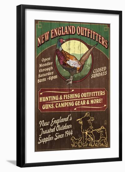 New England Outfitters - Pheasant-Lantern Press-Framed Art Print