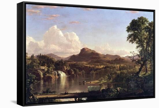 New England Scene-Frederic Edwin Church-Framed Stretched Canvas