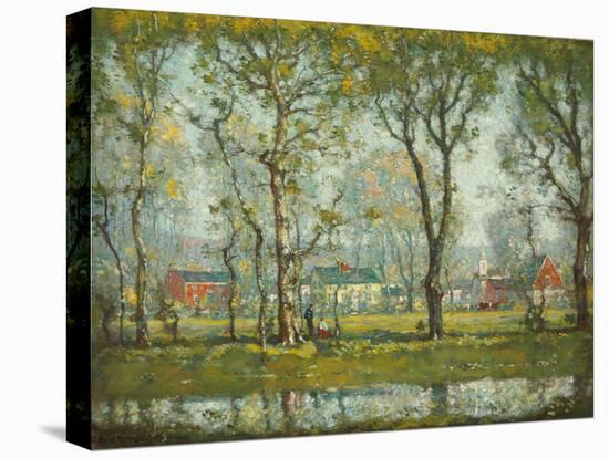 New England Village (Oil on Canvas)-Henry Ward Ranger-Stretched Canvas