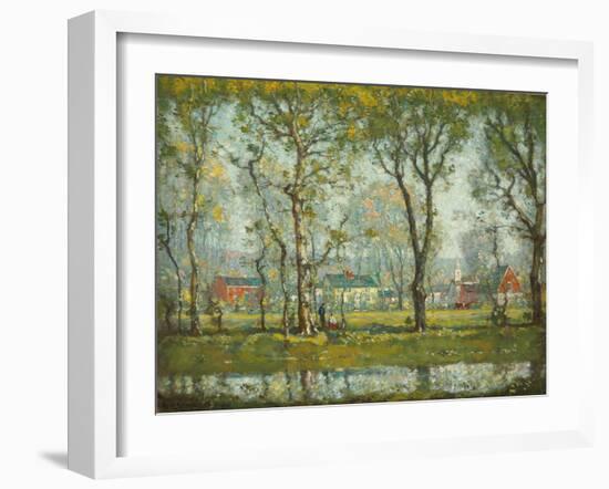 New England Village (Oil on Canvas)-Henry Ward Ranger-Framed Giclee Print