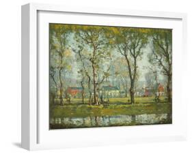New England Village (Oil on Canvas)-Henry Ward Ranger-Framed Giclee Print