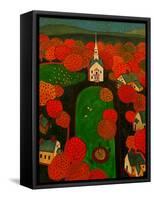 New England Village-John Newcomb-Framed Stretched Canvas