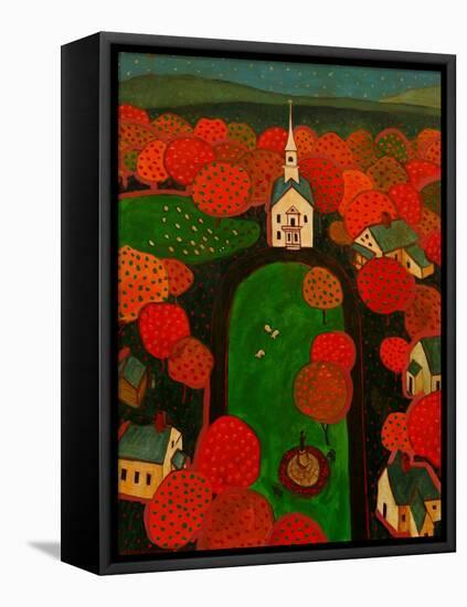 New England Village-John Newcomb-Framed Stretched Canvas