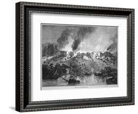 New England White Settlers Attack the Pequot Indian Fort During the Pequot War of 1637-English School-Framed Giclee Print