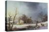 New England Winter-George Henry Durrie-Stretched Canvas