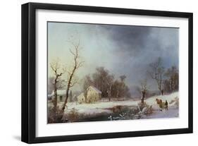 New England Winter-George Henry Durrie-Framed Giclee Print