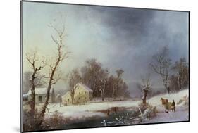 New England Winter-George Henry Durrie-Mounted Giclee Print
