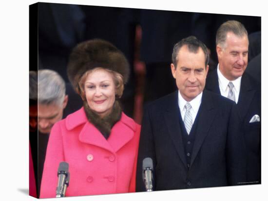 New First Lady Patricia Nixon with Her Husband, President Richard M. Nixon at His Inauguration-Henry Groskinsky-Stretched Canvas