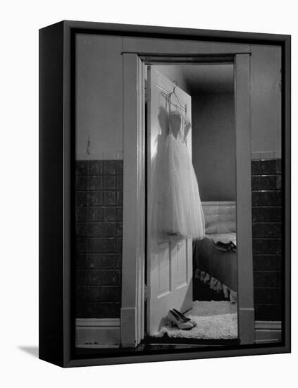 New Formal Dress and Shoes For 15 Year Old Girl, Going to Her First Formal Dance at Naval Armory-Cornell Capa-Framed Stretched Canvas