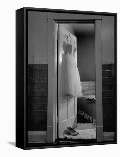 New Formal Dress and Shoes For 15 Year Old Girl, Going to Her First Formal Dance at Naval Armory-Cornell Capa-Framed Stretched Canvas
