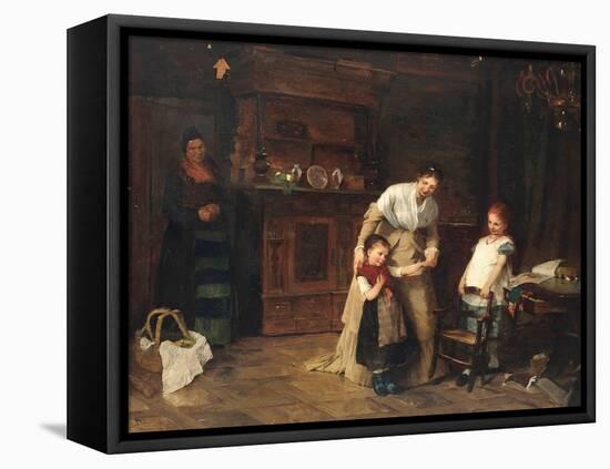 New Friends, 1875 (Oil on Canvas)-Bertha Wegmann-Framed Stretched Canvas