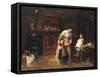 New Friends, 1875 (Oil on Canvas)-Bertha Wegmann-Framed Stretched Canvas