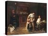 New Friends, 1875 (Oil on Canvas)-Bertha Wegmann-Stretched Canvas